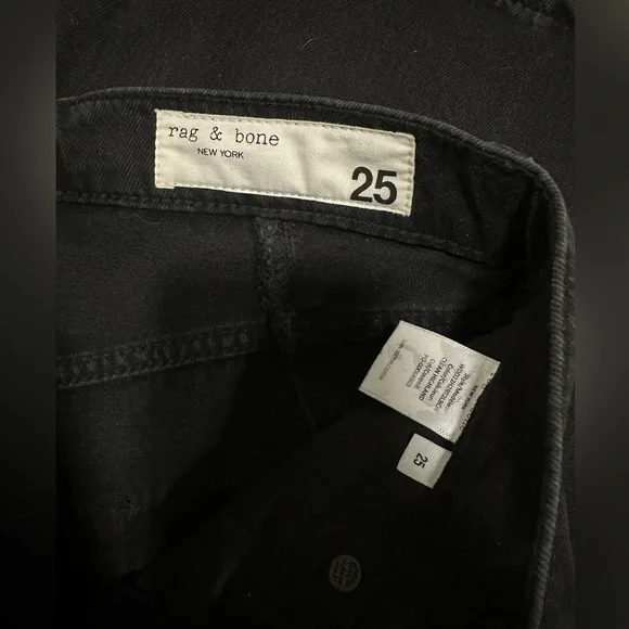 NEW - rag & bone Sofie spliced high rise wide leg in highland (black) - 25 -$325 - Picture 8 of 8